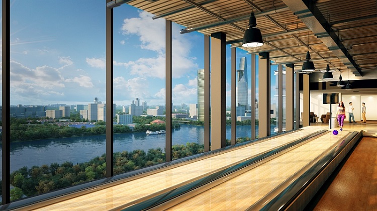 sky bowling tại tầng 18 căn hộ Narra