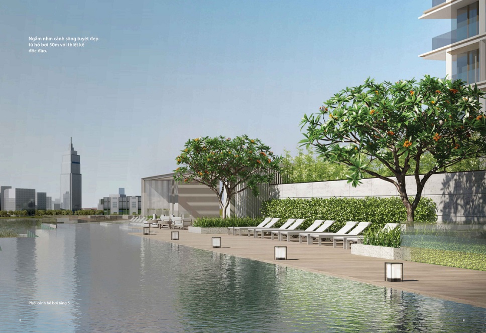 tiện ích hồ bơi tại cove residence quận 2