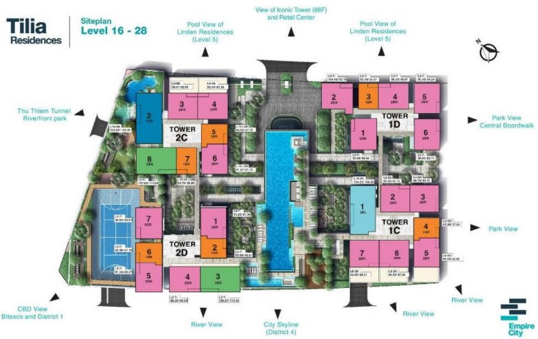 thiết kế căn hộ Tilia Empire city