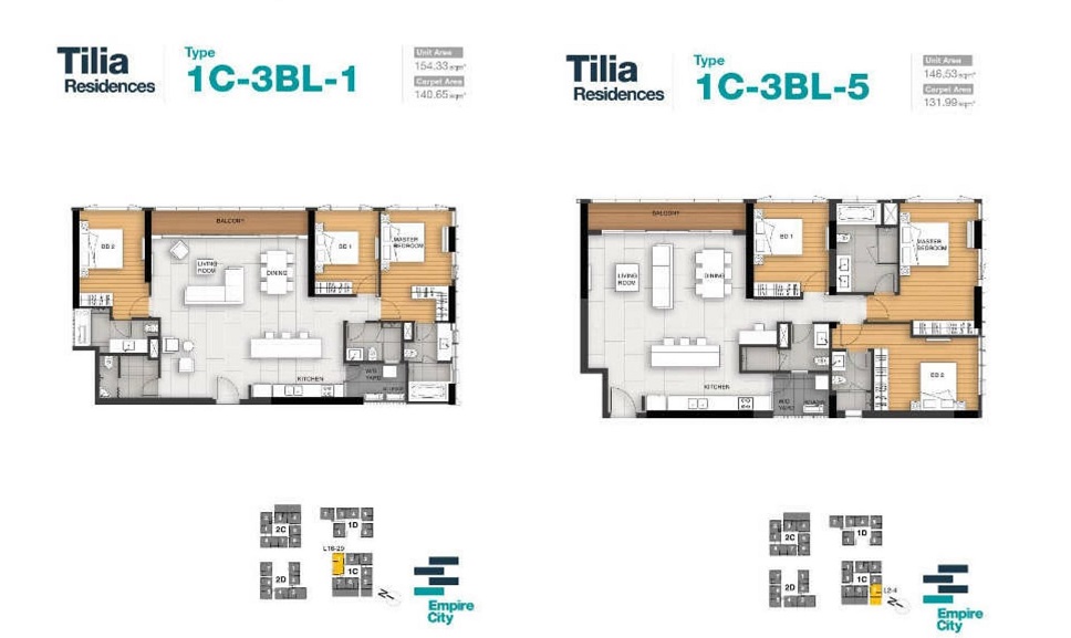 căn hộ 3pn tilia réidence