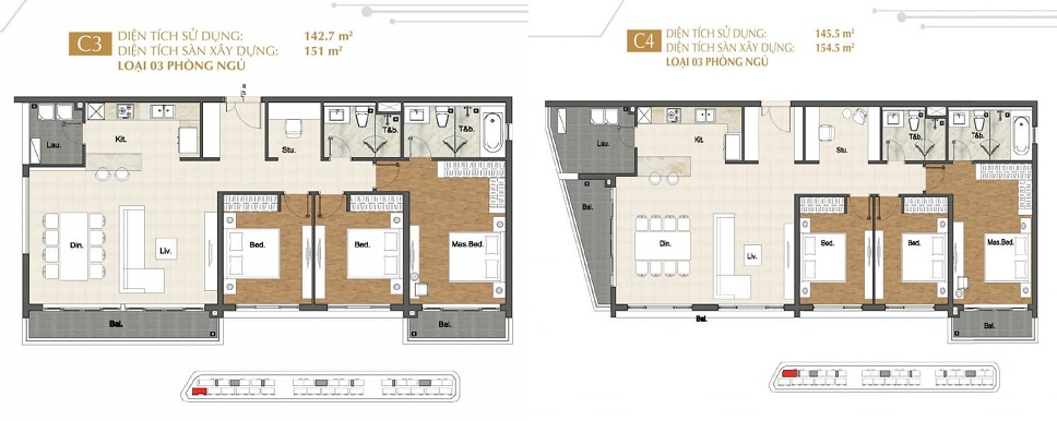 căn hộ 3pn sarina