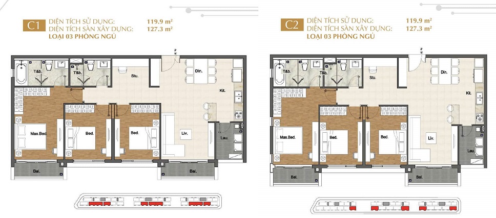 căn hộ 3pn sarina