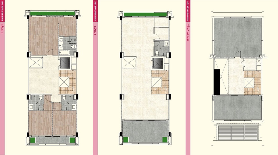 tầng 3, 4, mái shophouse nguyễn cơ thạch quạn 2