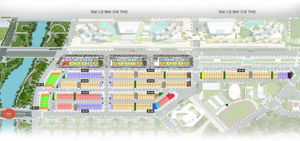 mặt bằng phân lô sari town