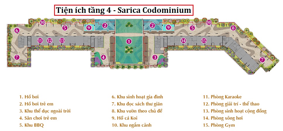 tiện ích tại căn hộ sarica