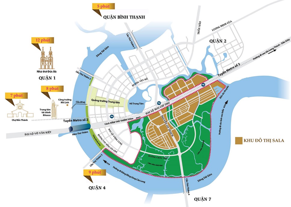 vị trí khu đô thị sala