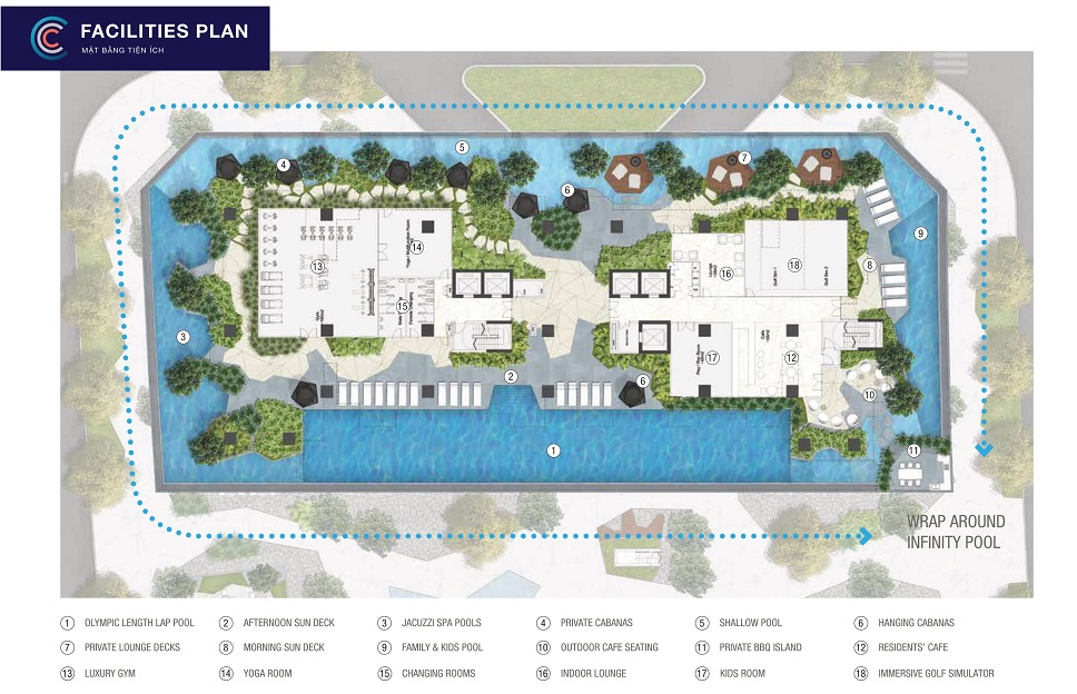 tiện ích khu căn hộ the crest residence metropole