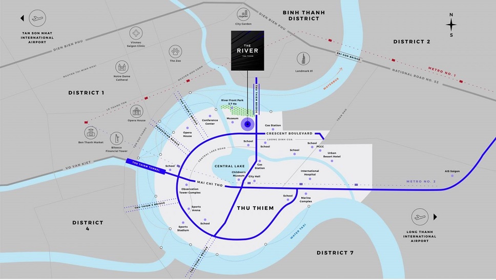 vị trí căn hộ the river thủ thiêm quận 2