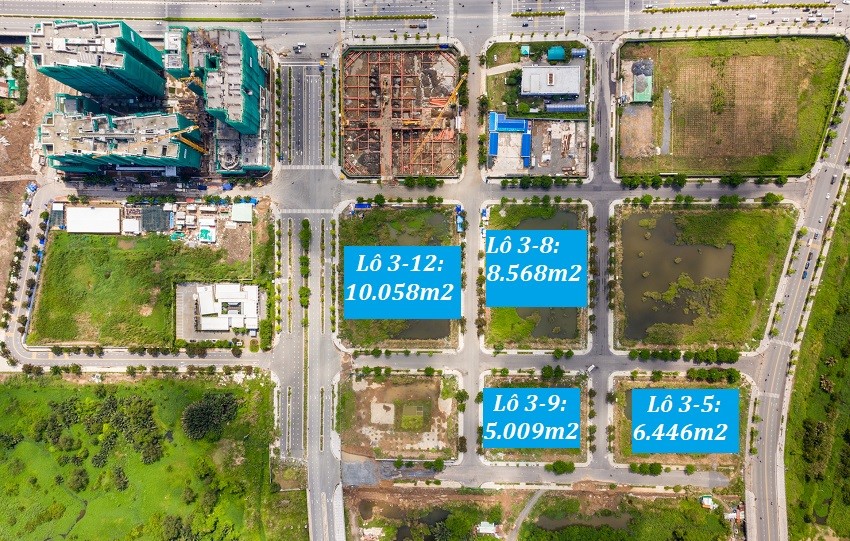 vị trí 4 lô đất đấu giá tại thủ thiêm